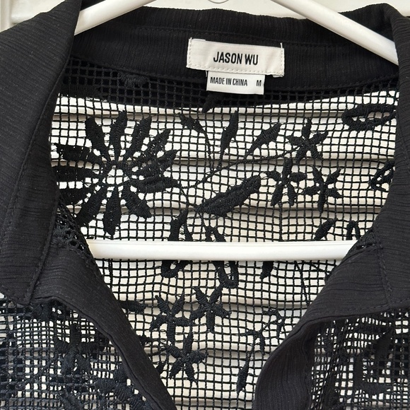 Jason Wu Sheer Lace Top or Jacket Long Sleeve Cuffs Button Front Medium NWT - Picture 3 of 10